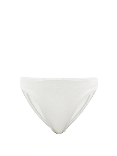 Matteau Women's Nineties High-waist Brief Bikini Bottom In Chalk Crinkle