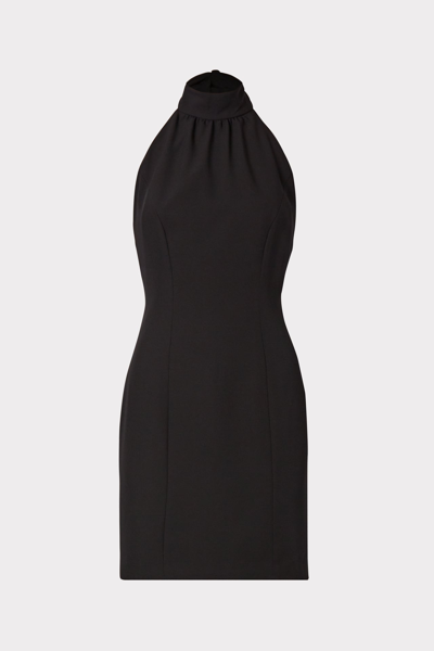 Milly Penny Cady Open-back Mini Halter Dress In Black