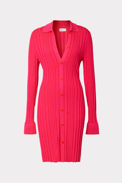 Milly Polo Cardigan Dress In  Pink