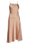 Astr Cowl Slip Midi Dress In Blush