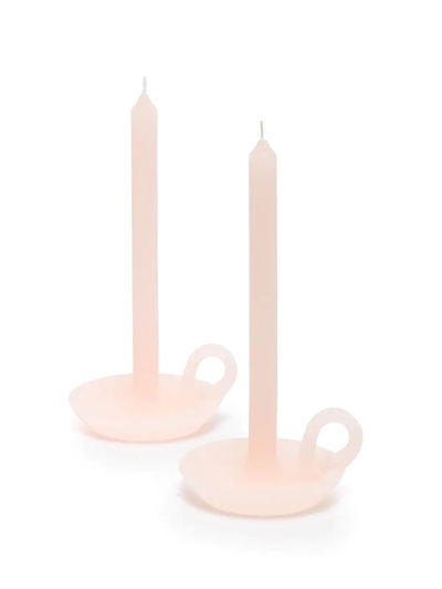 Lex Pott Set Of 2 Tallow Candles In Rosa