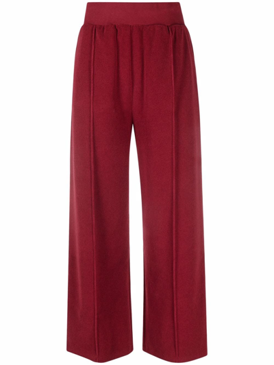 Kenzo Wide-leg Terry-cloth Trousers In Rot
