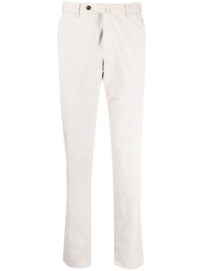 Pt Torino Mid-rise Straight-leg Trousers In Neutrals