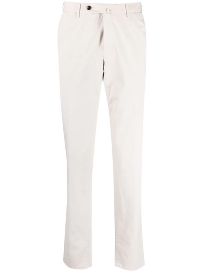 Pt Torino Chino Misto Cotone Bianco Crema In Neutrals