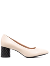 Geox Slingback Block Heel Pumps In Nude