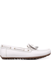 Geox Lace-up Detail Loafers In Weiss