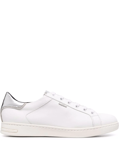 Geox Metallic-finish Low Top Sneakers In Weiss