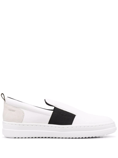 Geox Panelled Slip-on Sneakers In Weiss
