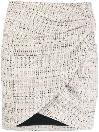 Iro Shara Twisted Bouclé Mini Skirt In White