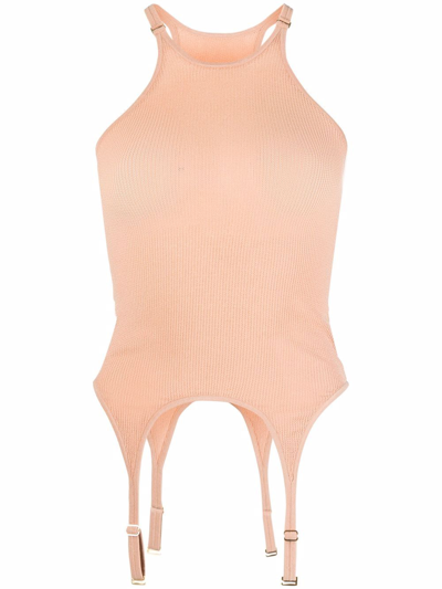 Dion Lee Ribbed-knit Top In Pink