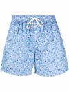 FEDELI BIRD-PRINT SWIM SHORTS