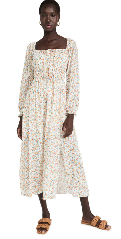 Lost + Wander Floral Occasion Maxi Dress In Ivory Floral Stripe
