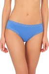 Natori Bliss Girl Comfortable Brief Panty Underwear With Lace Trim In Pool Blue