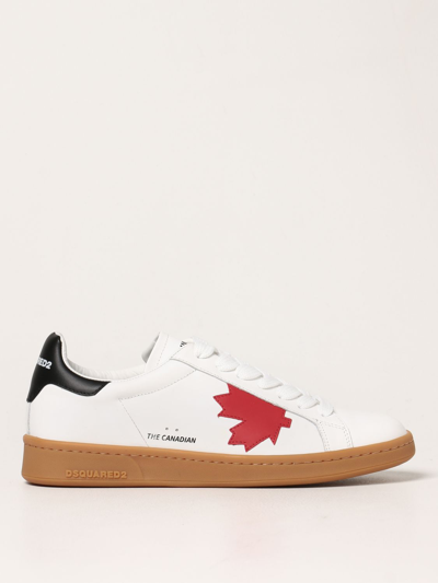 Dsquared2 Boxer Sneakers In Calfskin In 白色 1