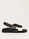 Marni Smooth Leather Sandals In Black 2