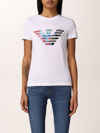Emporio Armani T-shirt With Eagle Logo Print In White