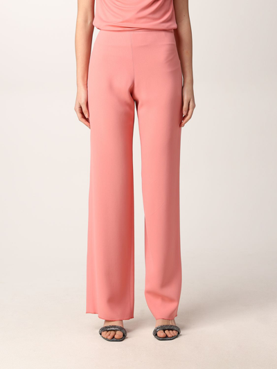 Emporio Armani Wide Trousers In Cady In Peach