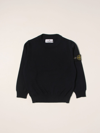 Stone Island Junior Kids' Cotton Jumper In Blue