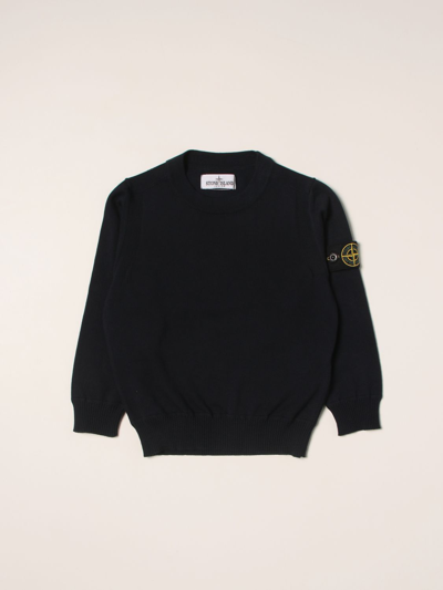 Stone Island Junior Kids' Cotton Jumper In Blue