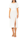 Alexia Admor Lana Draped Bodice Floral Midi Dress In Off White