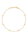 SAKS FIFTH AVENUE WOMEN'S 14K YELLOW GOLD TIN CUP BEADED ANKLET