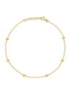 Saks Fifth Avenue Women's 14k Yellow Gold Tin Cup Beaded Anklet In Yellow Gold