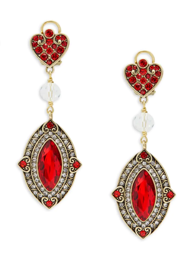 Heidi Daus Women's Hearts Of Marquise Crystal Rhinestone & Glass Bead Earrings In Metal
