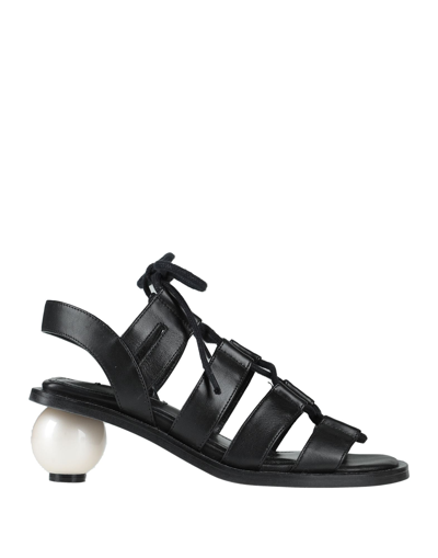 Mother Of Pearl Sandals In Black