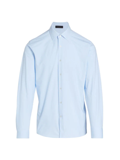 Saks Fifth Avenue Collection Tech Stretch Dress Shirt In Blue Glass