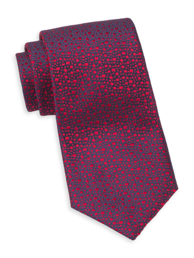 Charvet Neat Confetti Silk Tie In Navy Red