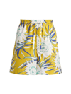 Valentino Floral Print Cotton Poplin Bermuda Shorts In Pionia
