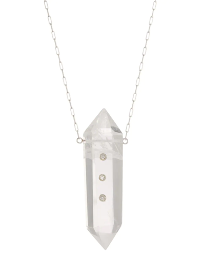Mckenzie Liautaud Women's Power Crystals 14k White Gold, Rock Crystal, & Diamond Pendant Necklace