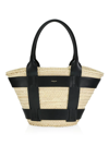 Demellier Women's Santorini Raffia Basket Bag In Black