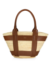 Demellier Santorini Raffia Basket Bag In Natural Tan