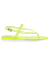 Stuart Weitzman Summer Shimmer Jelly Sandals In Electric Lime