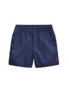 Ralph Lauren Blue Shorts For Baby Boy With Red Pony In Aviator Navy