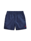Polo Ralph Lauren Blue Shorts For Baby Boy With Red Pony In Aviator Navy