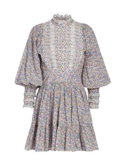 Bytimo Linen-blend Floral Mini Dress In Blossoms