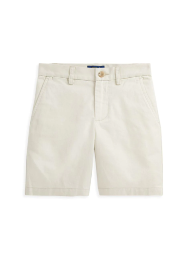 Polo Ralph Lauren Kids' Boy's Logo Embroidered Flat Front Chino Shorts In Basic Sand