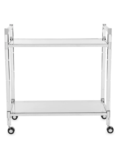 Safavieh Duval Acrylic Bar Trolley In Silver