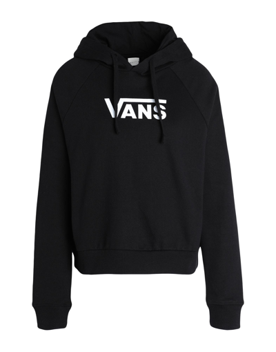 Vans Wm Flying V Ft Boxy Hoodie Woman Sweatshirt Black Size S Cotton