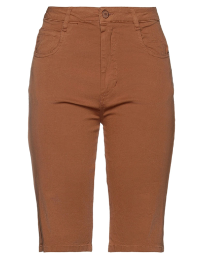 Kaos Woman Shorts & Bermuda Shorts Brown Size 6 Cotton, Elastane
