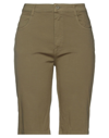 Kaos Woman Shorts & Bermuda Shorts Military Green Size 4 Cotton, Elastane
