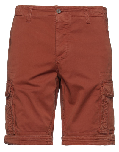 Rar Man Shorts & Bermuda Shorts Brown Size 26 Cotton, Elastane In Red