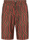 AHLUWALIA BRAID PRINT BERMUDA SHORTS