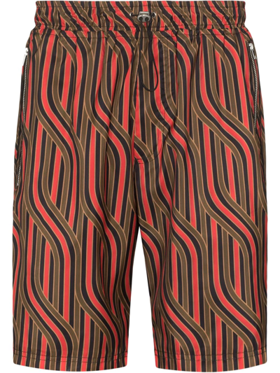 Ahluwalia Braid Print Bermuda Shorts - Men's - Recycled Polyester In Red