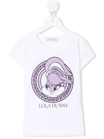 Monnalisa Kids' White T-shirt For Girl With Lola Bunny In C