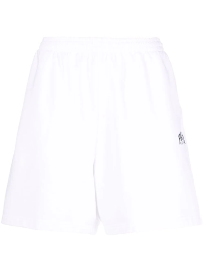Balenciaga Flared Cotton Track Shorts In White