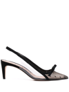 Redv Sandie 60mm Pointed-toe Slingback Pumps In Black