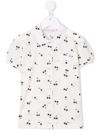 Bonpoint Cherry-print Short-sleeved Shirt In White